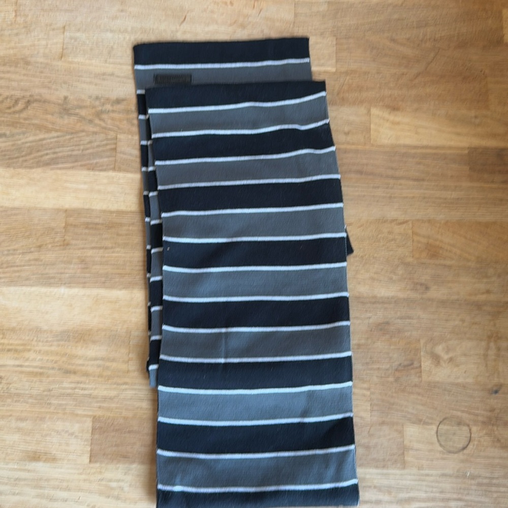 Calvin Klien gray and black stripe scarf